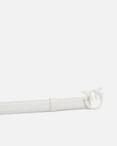 Thin colour-block Love Birds leather belt 2cm - White | Pinko