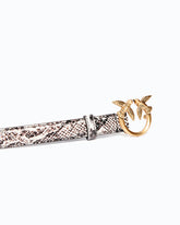 Python-print belt with Love Birds buckle, 2 cm - | Pinko