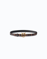 Gürtel mit Pythonprint und Schnalle Love Birds, 2 cm breit - Multicolor Braun-Schwarz | Pinko