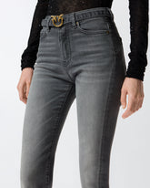 Grey denim flared jeans - | Pinko