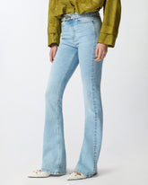 Helle Jeans mit Gürtel und Schnalle Love Birds - | Pinko