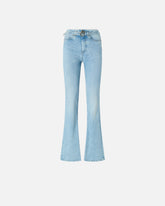 Helle Jeans mit Gürtel und Schnalle Love Birds - | Pinko