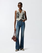 Dark jeans with belt and Love Birds buckle - | Pinko