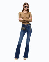Flared jeans with belt - | Pinko
