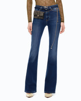 Flared jeans with belt - | Pinko