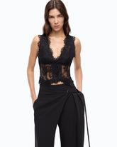 Floral Valenciennes lace vest - | Pinko