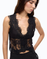 Floral Valenciennes lace vest - | Pinko