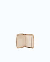 Square leather zip-around purse - Beige | Pinko