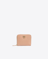 Square leather zip-around purse - Beige | Pinko
