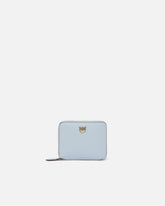 Square leather zip-around purse - Light Blue | Pinko