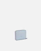 Square leather zip-around purse - Light Blue | Pinko