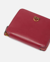 Square leather zip-around purse - Red | Pinko