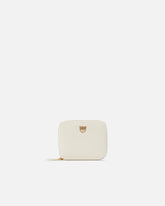 Square leather zip-around purse - White | Pinko