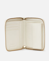 Square leather zip-around purse - White | Pinko