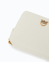 Square leather zip-around purse - White | Pinko