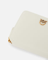Square leather zip-around purse - White | Pinko