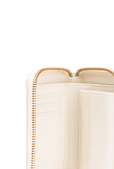 Square leather zip-around purse - White | Pinko