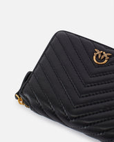 Square quilted nappa leather zip-around purse - | Pinko