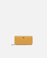Zip-around wallet in chevron-patterned nappa leather - | Pinko