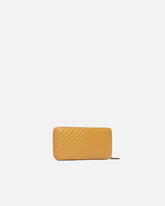Zip-around wallet in chevron-patterned nappa leather - | Pinko