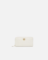 Zip-around wallet in chevron-patterned nappa leather - | Pinko