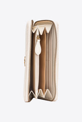 Zip-around wallet in chevron-patterned nappa leather - | Pinko