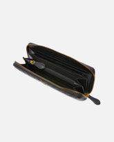 Zip-around wallet in chevron-patterned nappa leather - | Pinko