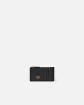 Zipped chevron-patterned card holder - | Pinko