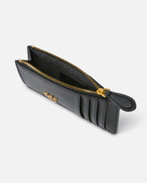 Zipped chevron-patterned card holder - | Pinko