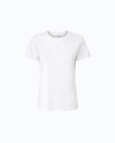 Short-sleeved T-shirt with embroidered logo - White | Pinko