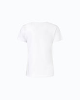 Short-sleeved T-shirt with embroidered logo - White | Pinko
