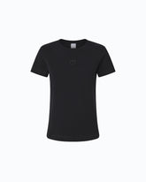 Short-sleeved T-shirt with embroidered logo - Black | Pinko
