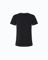 Short-sleeved T-shirt with embroidered logo - Black | Pinko