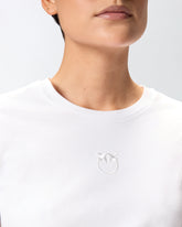 T-Shirt mit Love Birds-Stickerei - | Pinko