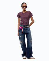 T-shirt with Love Birds logo - Bordeaux | Pinko