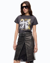 T-shirt with Too Chill To Conform bow print - | Pinko
