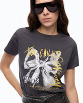 T-shirt with Too Chill To Conform bow print - | Pinko
