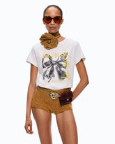T-shirt with Too Chill To Conform bow print - | Pinko
