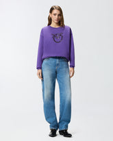 Crew-neck sweatshirt with Love Birds jewel embroidery - | Pinko