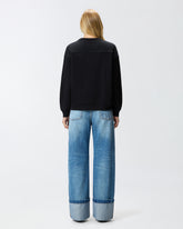 Crew-neck sweatshirt with Love Birds jewel embroidery - | Pinko