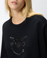 Crew-neck sweatshirt with Love Birds jewel embroidery - | Pinko