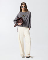 Sweatshirt with Love Birds jewel maxi embroidery - | Pinko