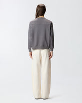 Sweatshirt mit Maxi-Schmuckstickerei Love Birds - Grau | Pinko