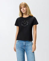 T-shirt with decorated Love Birds logo - | Pinko