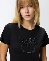 T-shirt with decorated Love Birds logo - | Pinko