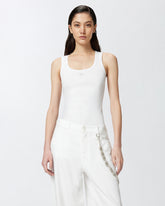 Geripptes Tanktop mit Vogel-Logo - | Pinko