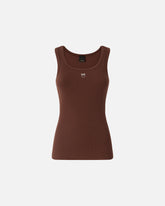 Tanktop mit goldener Applikation Love Birds - Braun | Pinko