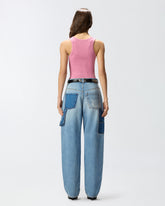 Vest top with Love Birds golden detail - Pink | Pinko
