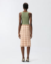 Tanktop mit goldener Applikation Love Birds - Grün | Pinko
