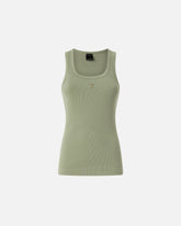 Tanktop mit goldener Applikation Love Birds - Grün | Pinko